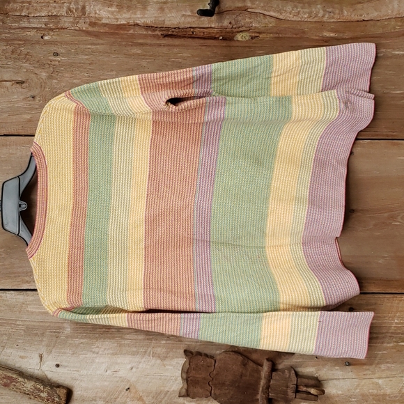 Pendleton Stripped Cotton Pastel Sweater - Picture 4 of 4